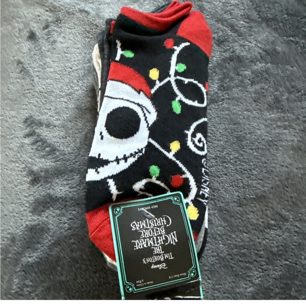 Nightmare Before Christmas 5 Pairs Ankle Socks Xmas Themed Jack Sally Holiday